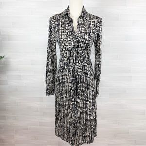 Banana Republic Silk Blend Belted Shirt Dress
